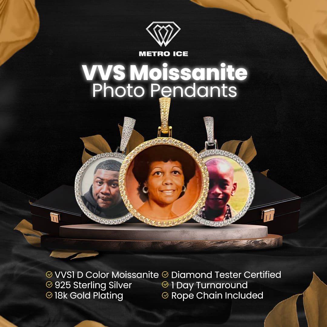 VVS Moissanite Custom Photo Pendant
