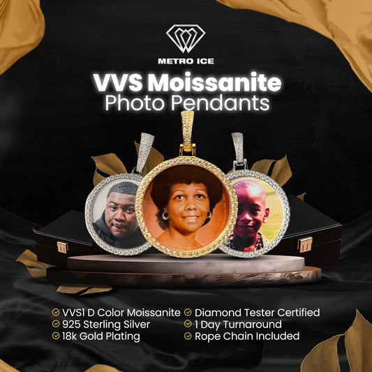 VVS Moissanite Custom Photo Pendant
