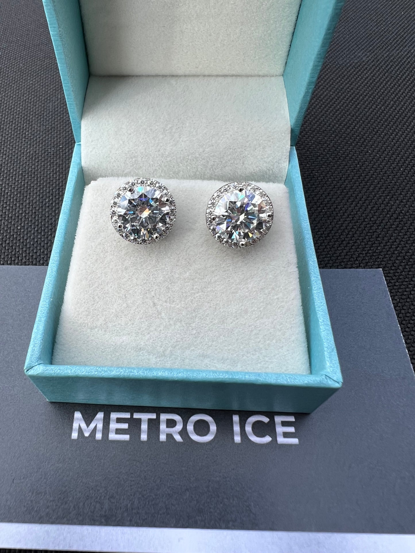 Moissanite Halo Earrings