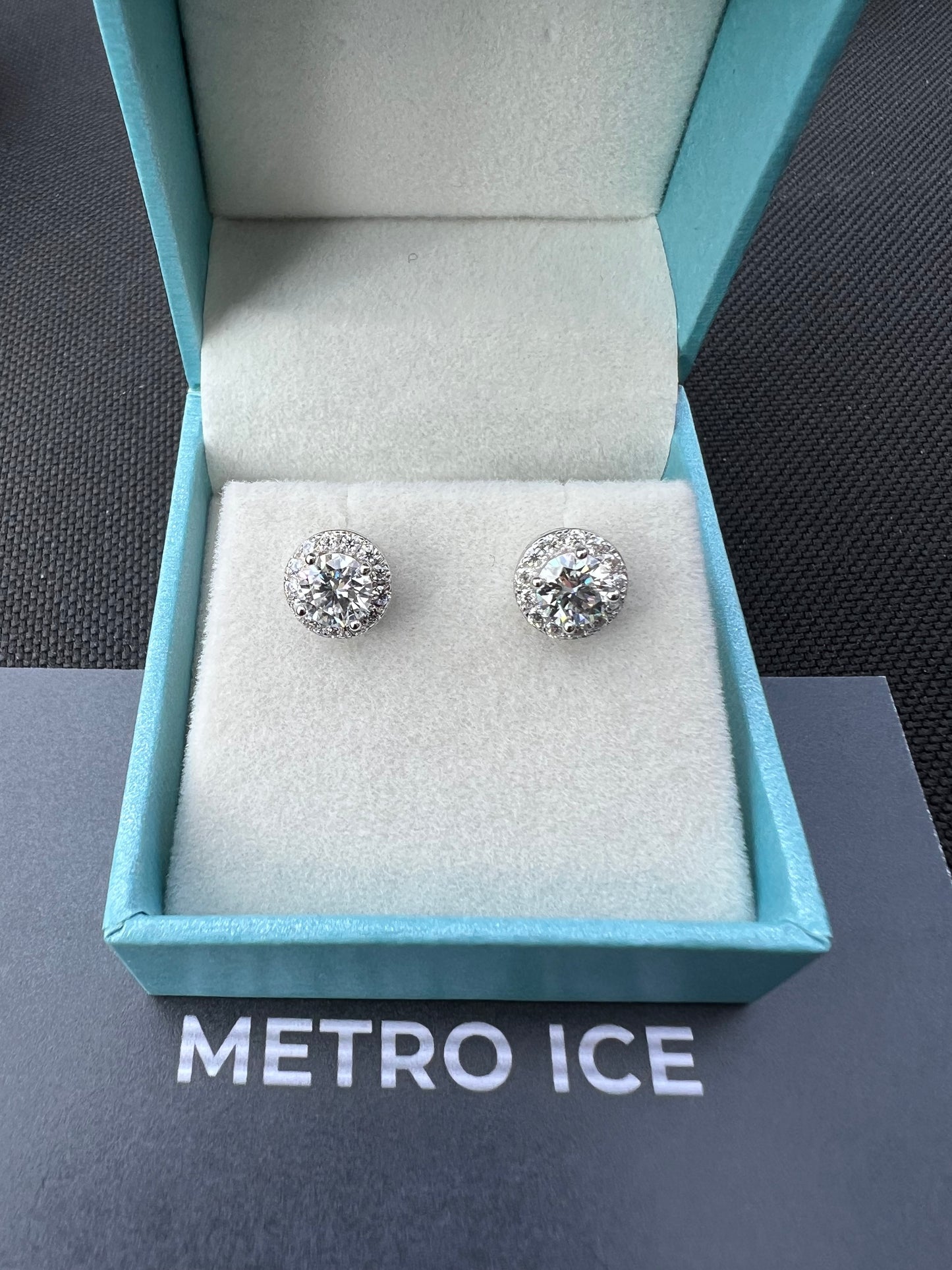 Moissanite Halo Earrings