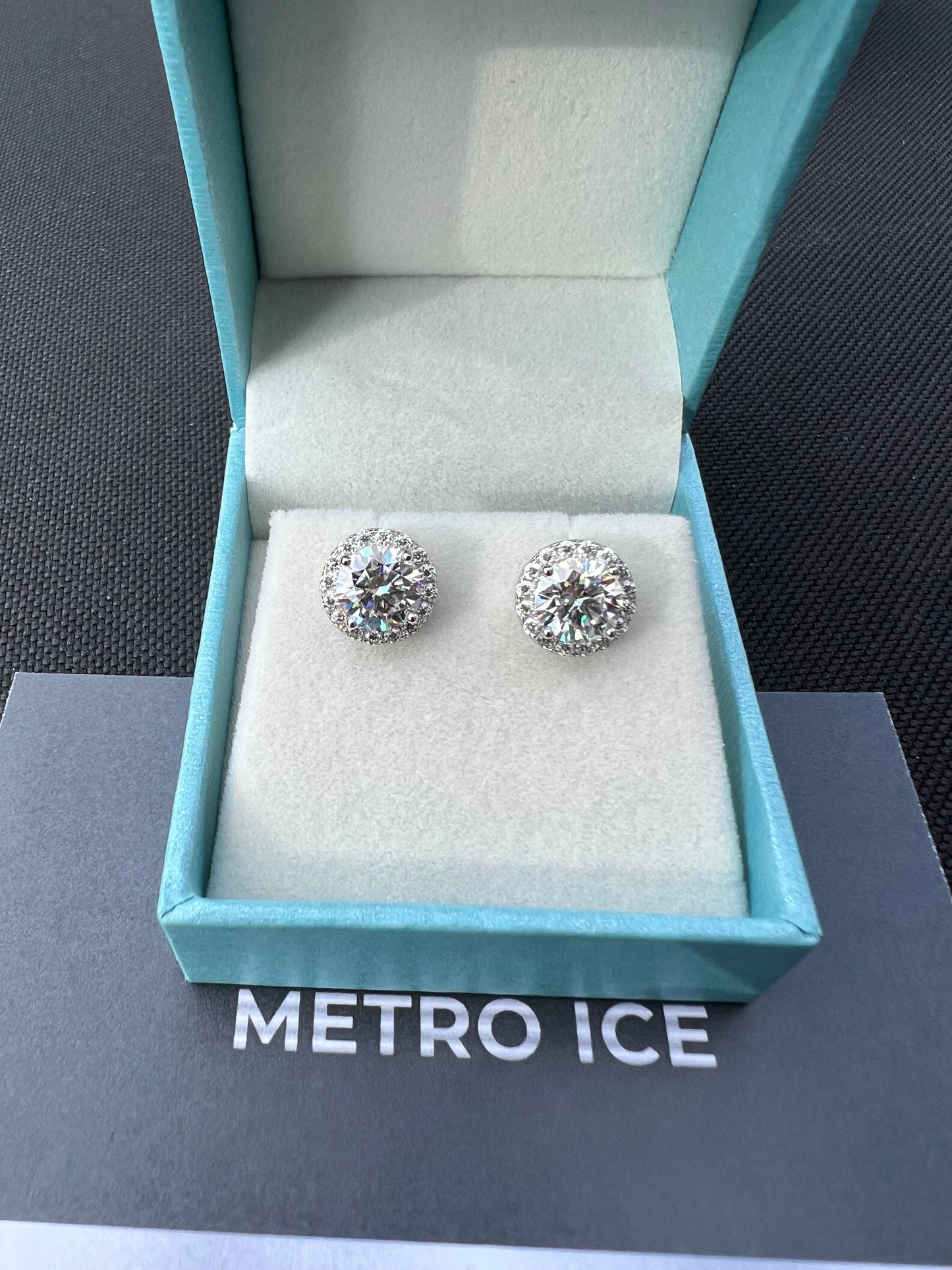 Moissanite Halo Earrings