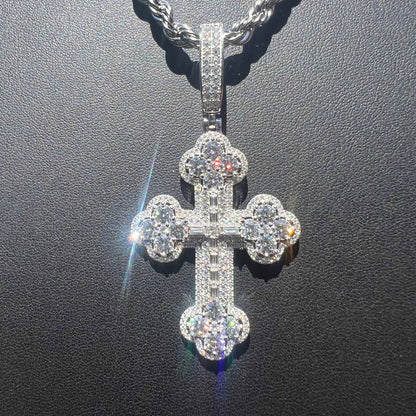 VVS Moissanite Clustered Cross Pendant