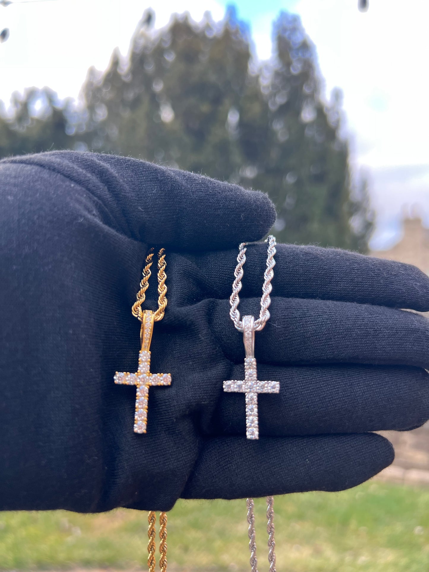 Moissanite Cross Pendants