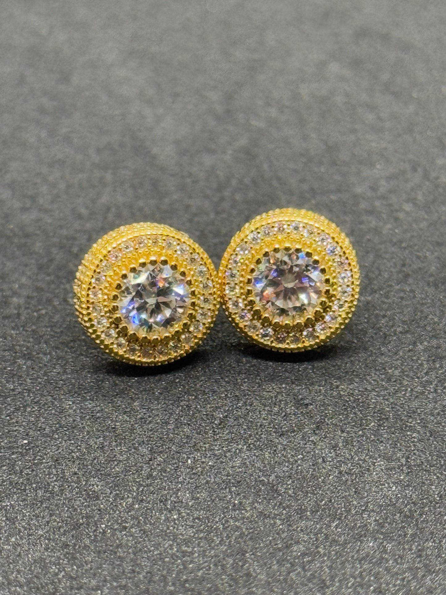 Fully Iced VVS Moissanite Halo Earrings