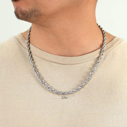 White Gold Rope Chains