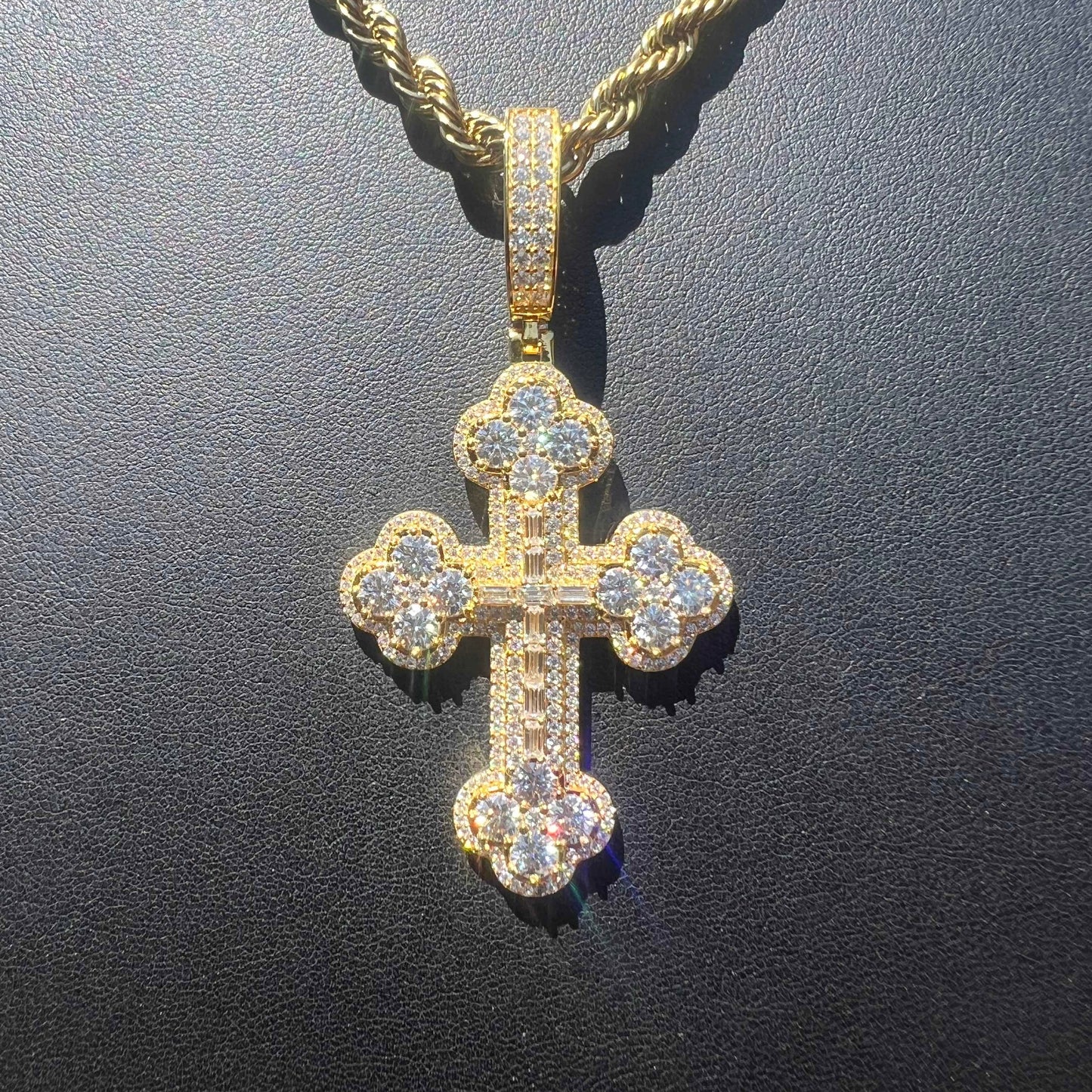 VVS Moissanite Clustered Cross Pendant