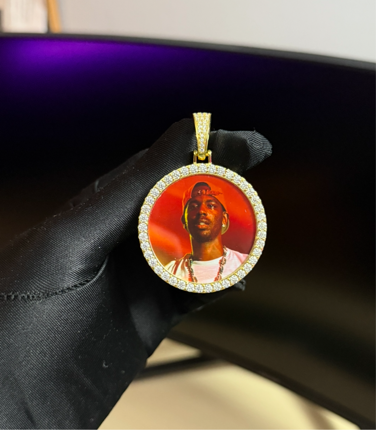 VVS Moissanite Custom Photo Pendant