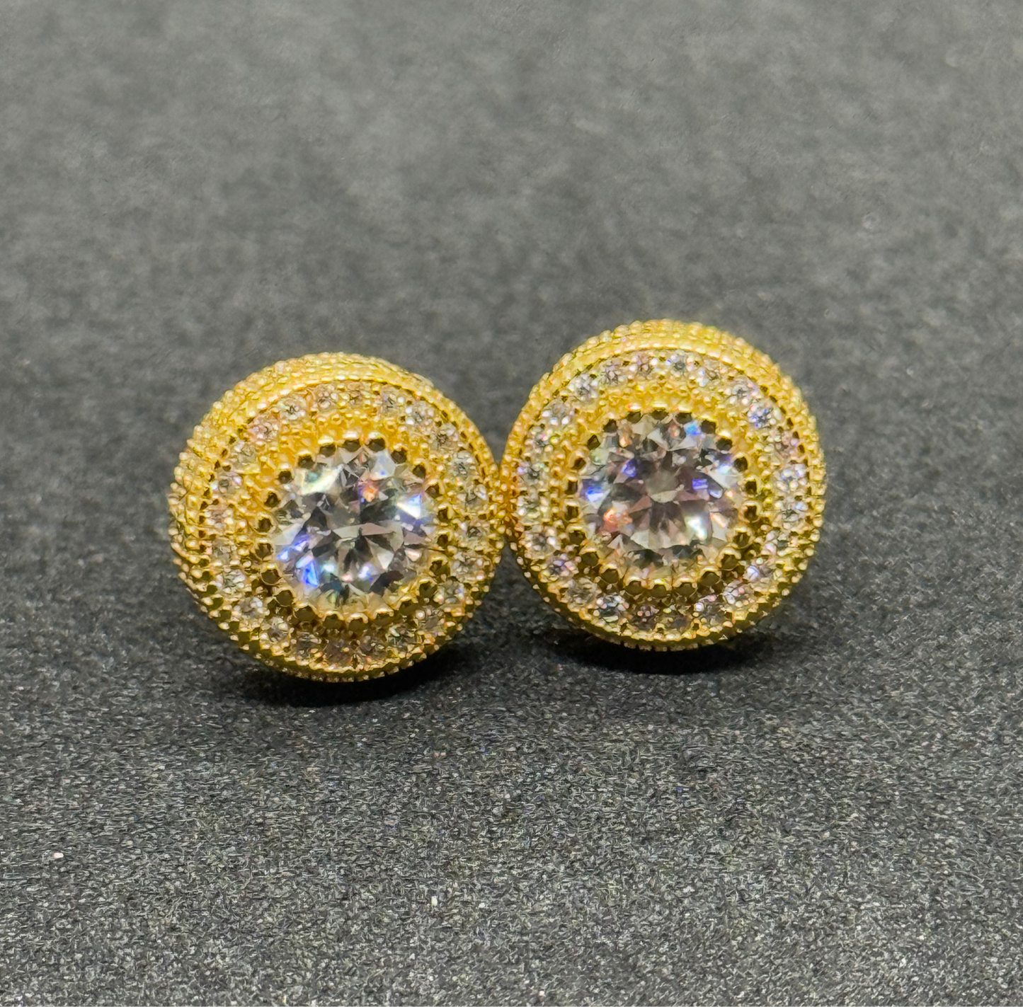 Fully Iced VVS Moissanite Halo Earrings