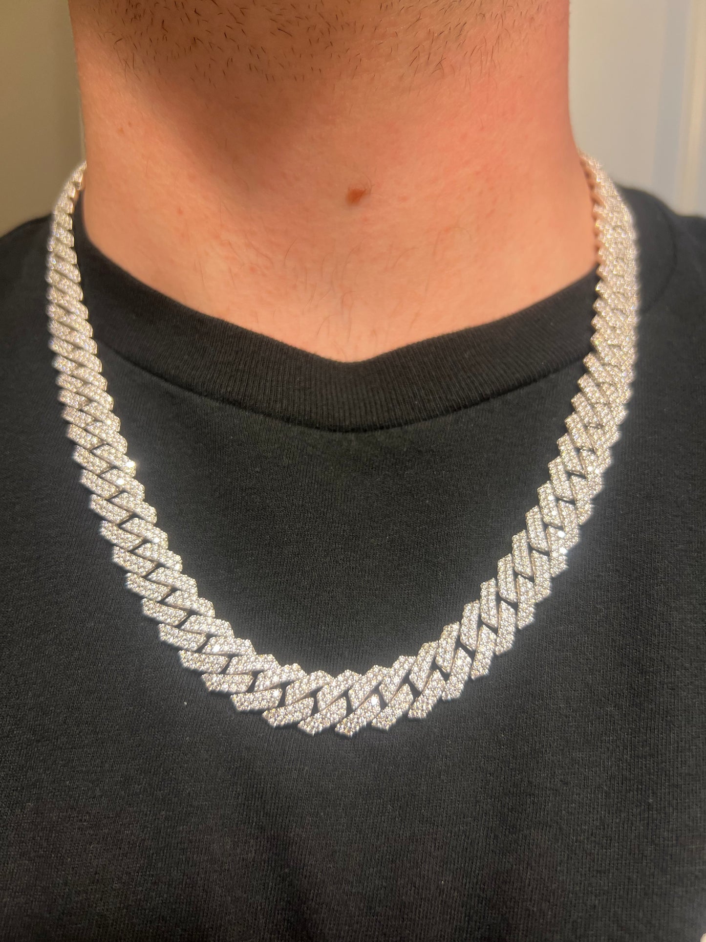 VVS Moissanite 18k White Gold Miami Cuban Link