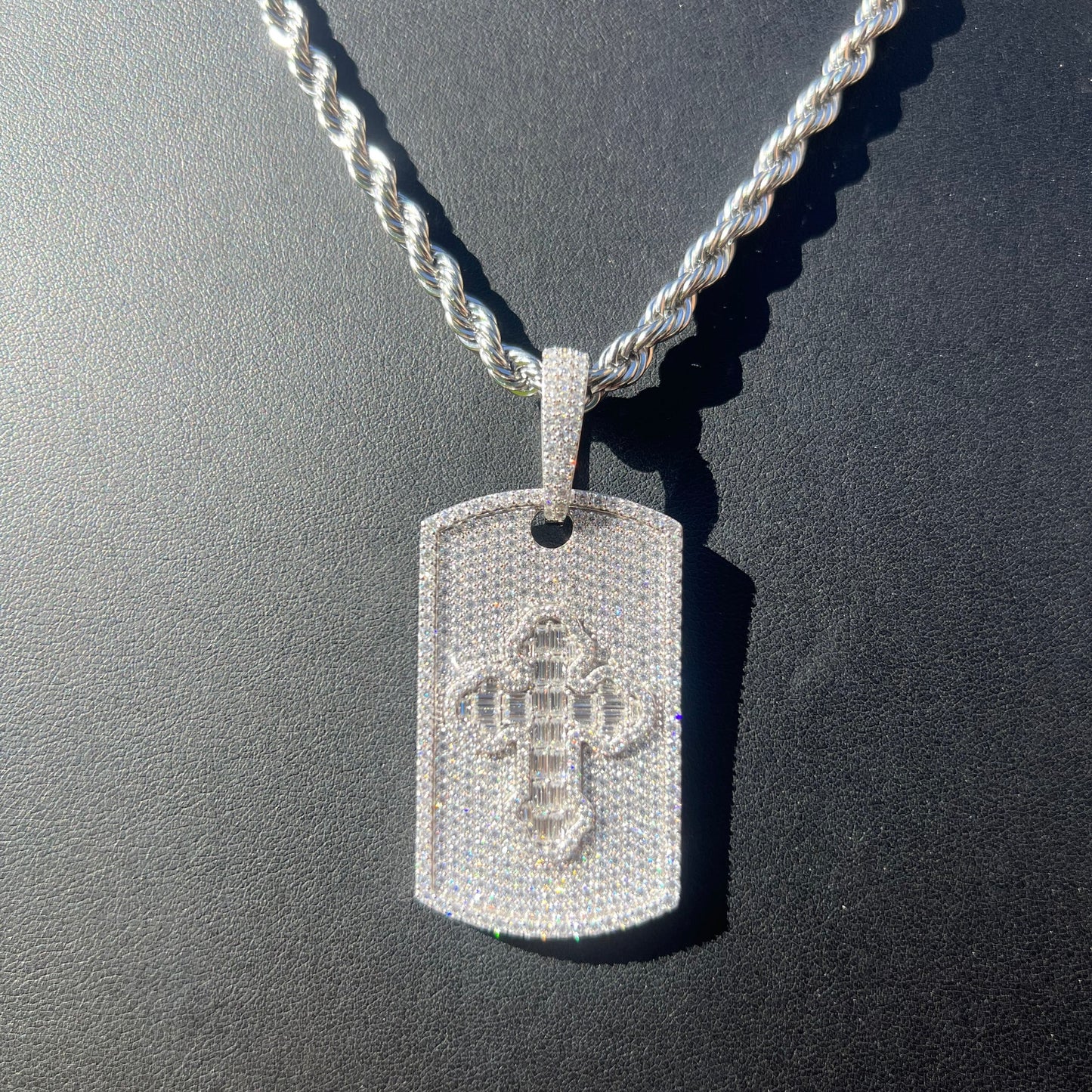 VVS Moissanite Dog Tag Pendant